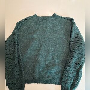 Molly Bracken Teal Sweater with Lace Detail